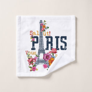 Eiffel Tower Paris Shirt Salut Flowering Paris Fra Wash Cloth