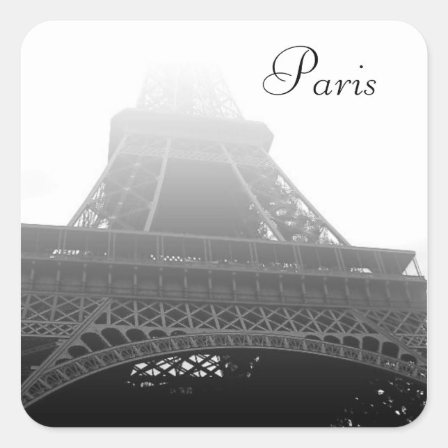 Eiffel tower, Paris Square Sticker (Front)