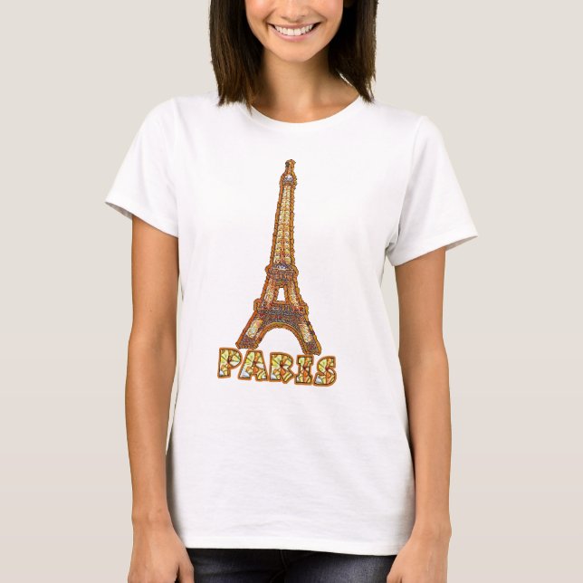 EIFFEL TOWER-PARIS-Stained Glass T-Shirt (Front)