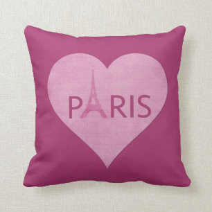 Eiffel Tower   Paris Stylish Pink Heart Music Cushion