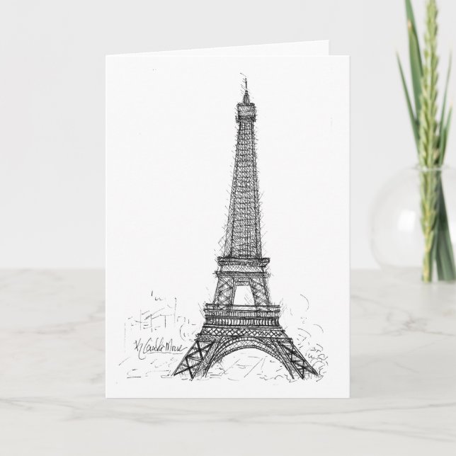 Eiffel Tower Paris Thank You Card (Front)