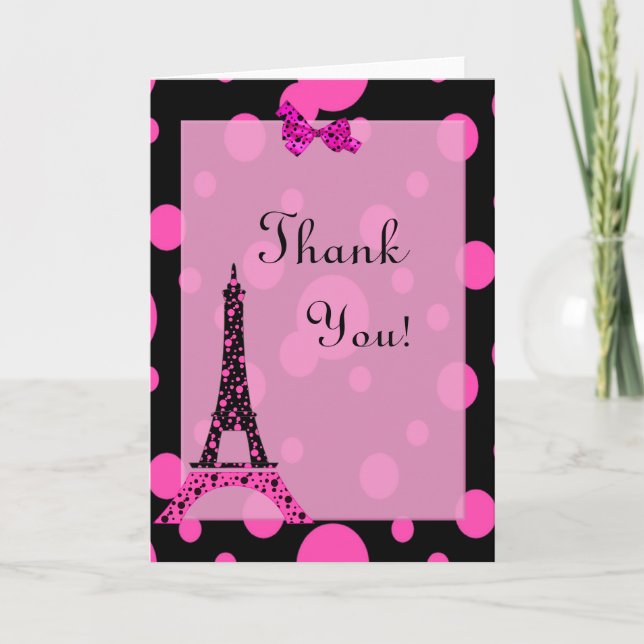 Eiffel Tower Paris  Thank You Note Card (Front)