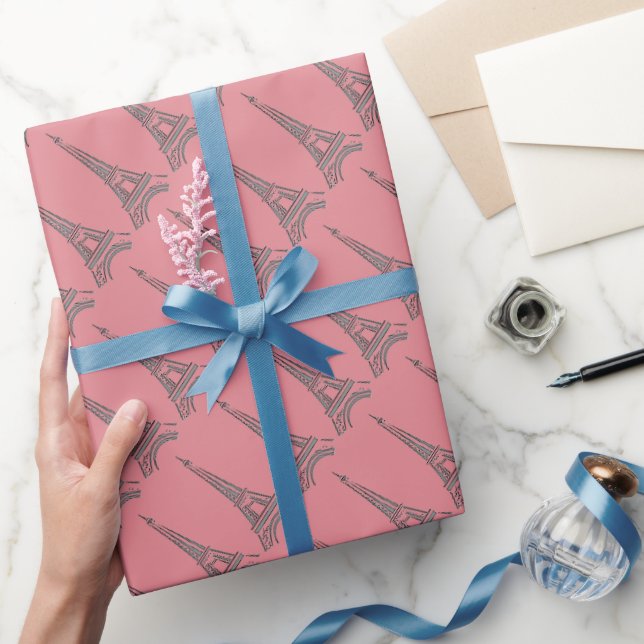 Eiffel Tower Paris Theme Party Wrapping Paper (Gifting)