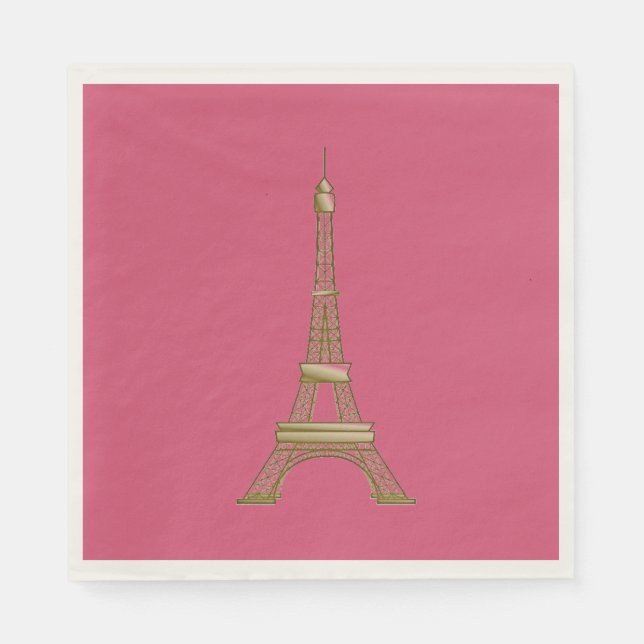 Eiffel Tower Paris Themed Party Paper Napkins (Front)