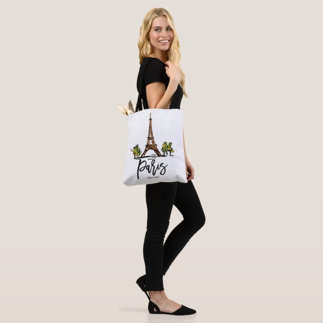 eiffel tower paris tote bag (On Model)