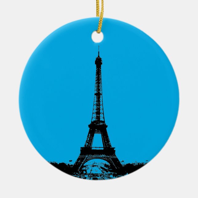 Eiffel Tower Paris Travel Ceramic Tree Decoration (Front)