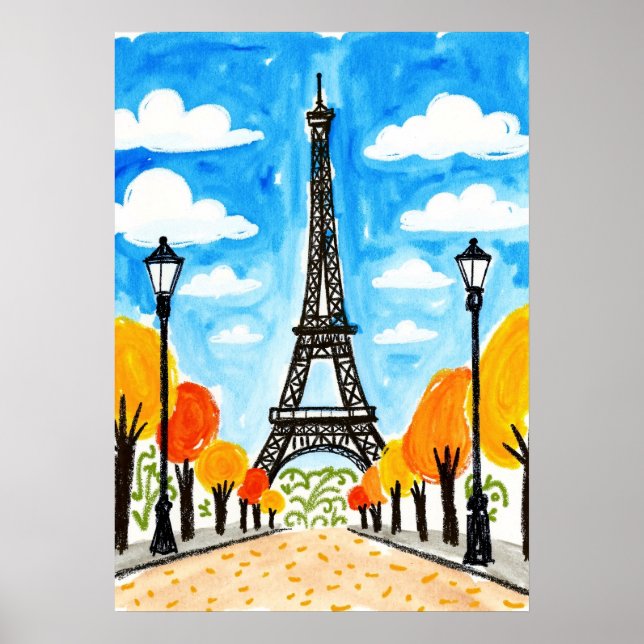 Eiffel Tower Paris Travel Poster (Front)