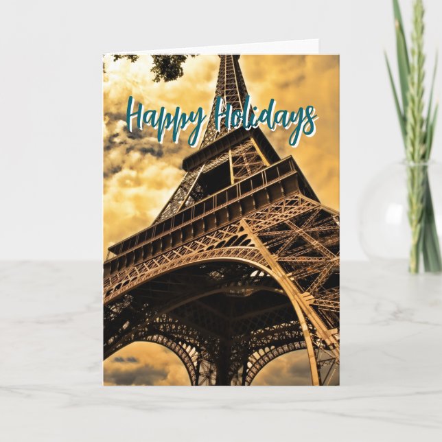 Eiffel Tower Paris Travel Vintage Retro Art Card (Front)