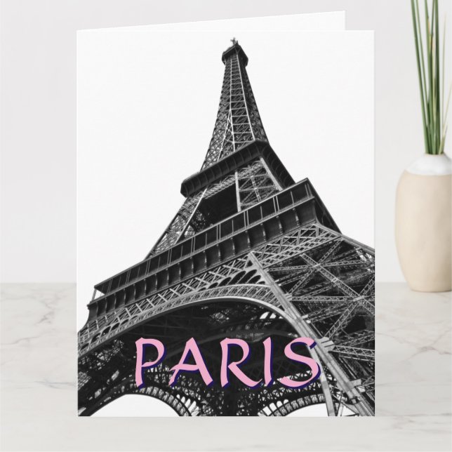 Eiffel Tower Paris Travel Vintage Retro Art Card (Front)