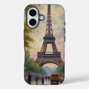Eiffel Tower Paris Travel Vintage Retro Art iPhone 16 Case