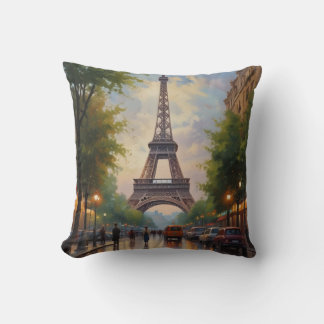 Eiffel Tower Paris Travel Vintage Retro Art Cushion