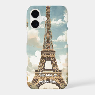 Eiffel Tower Paris Travel Vintage Retro Art Name