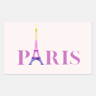 Eiffel Tower-Paris-Vibrant and Colourful- Rectangular Sticker