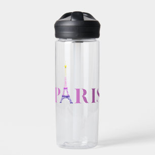 Eiffel Tower-Paris-Vibrant and Colourful- Water Bottle