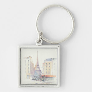Eiffel Tower Paris Watercolor Key Ring