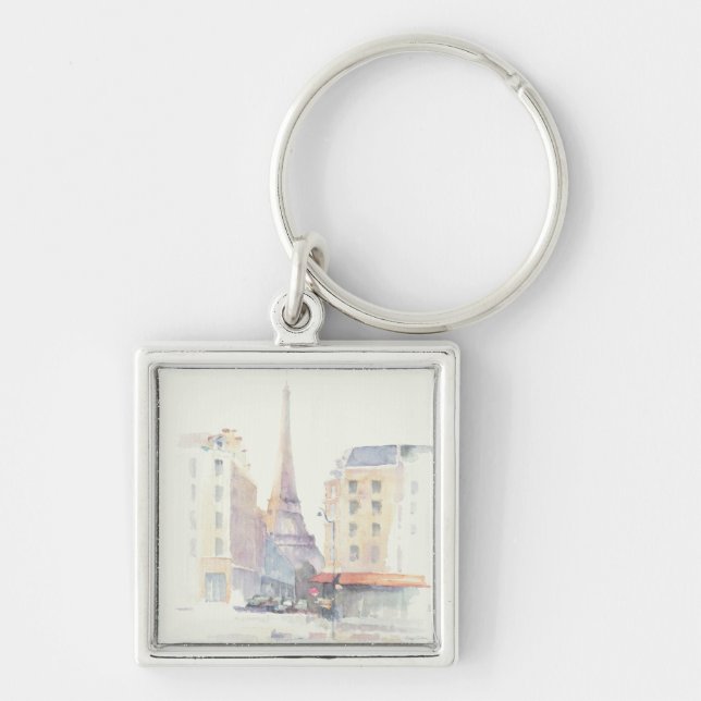 Eiffel Tower | Paris Watercolor Key Ring (Front)