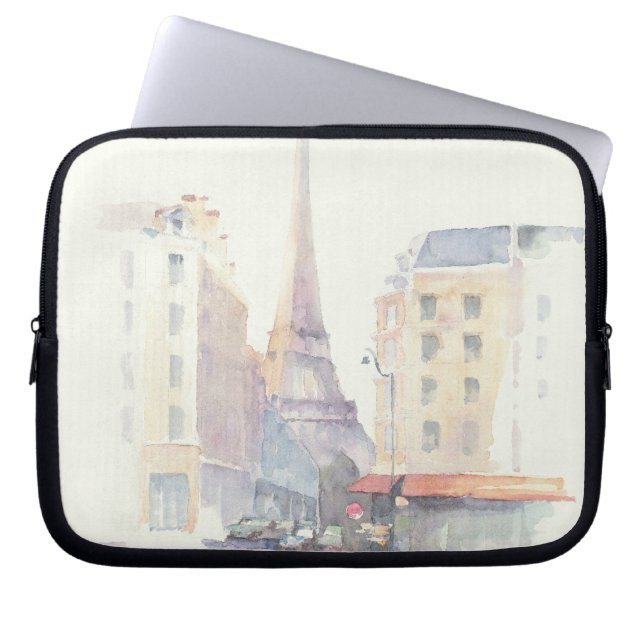 Eiffel Tower | Paris Watercolor Laptop Sleeve (Front)