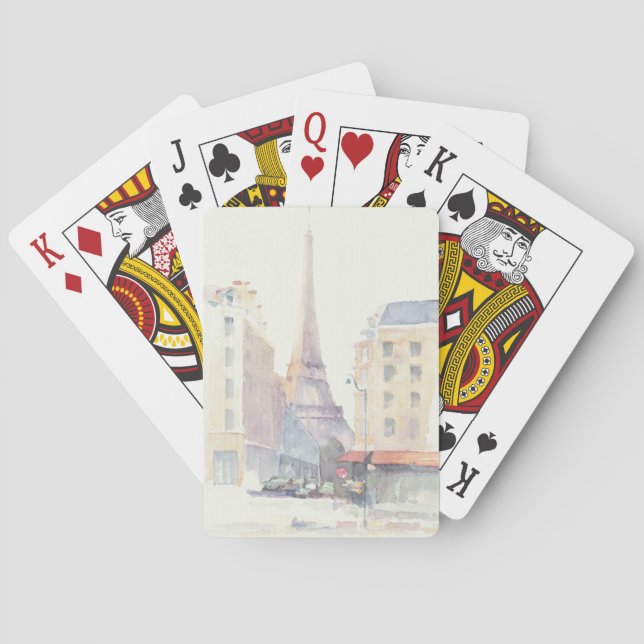 Eiffel Tower | Paris Watercolor Playing Cards (Back)