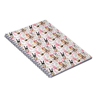 Eiffel Tower Parisian Girl Paris Flower Pink Heart Notebook