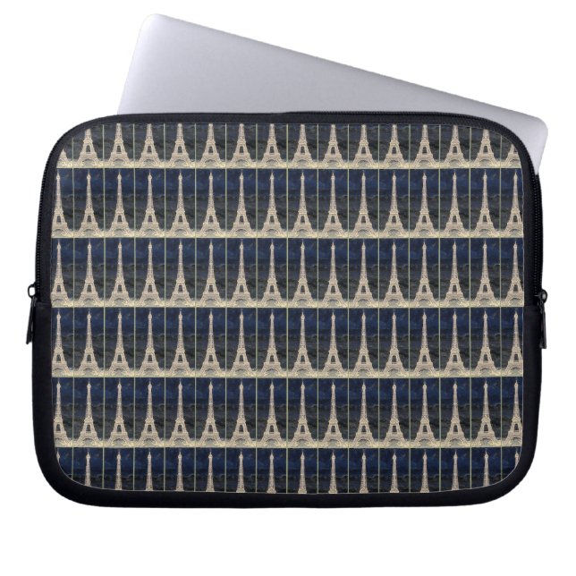 Eiffel Tower Pattern Laptop Sleeve (Front)