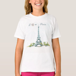 Eiffel Tower Pen and Ink Sketch Love Paris T-Shirt