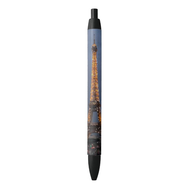 Eiffel Tower Personalised Black Ink Pen (Front Vertical)