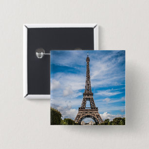 Eiffel tower photo 15 cm square badge