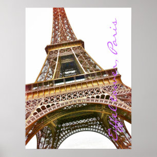 Eiffel tower photo illustration. poster