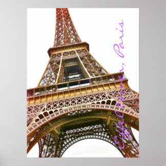 Eiffel tower photo illustration. poster