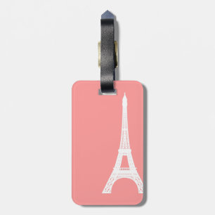 Eiffel Tower Pink Luggage Tag