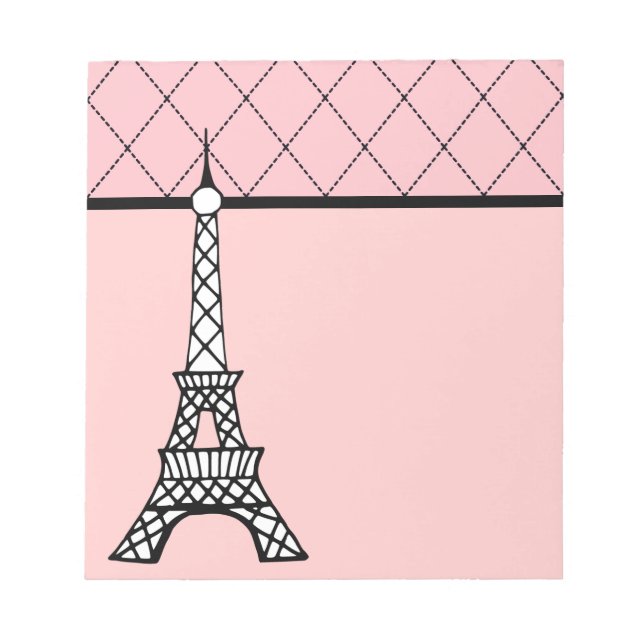 Eiffel Tower Pink Paris Notepad Gift (Front)