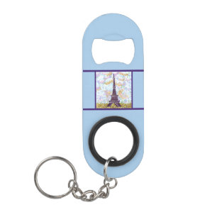 Eiffel Tower Pointillism sky grass bottle opener