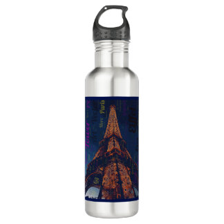 Eiffel Tower Post Card  Stainless Steel Water Bott 710 Ml Water Bottle