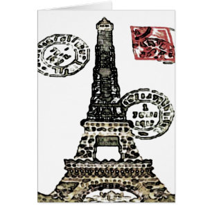 Eiffel Tower Postage ~ Card
