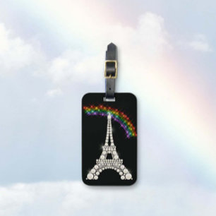 Eiffel Tower & Rainbow Luggage Tag