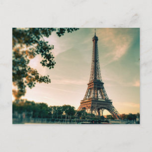 Eiffel Tower Romantic Paris City of Love Travel Postcard