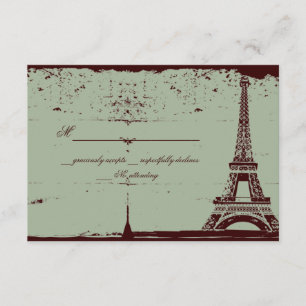 Eiffel Tower RSVP Wedding Cards