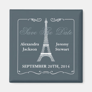 Eiffel Tower Save the Date Magnet