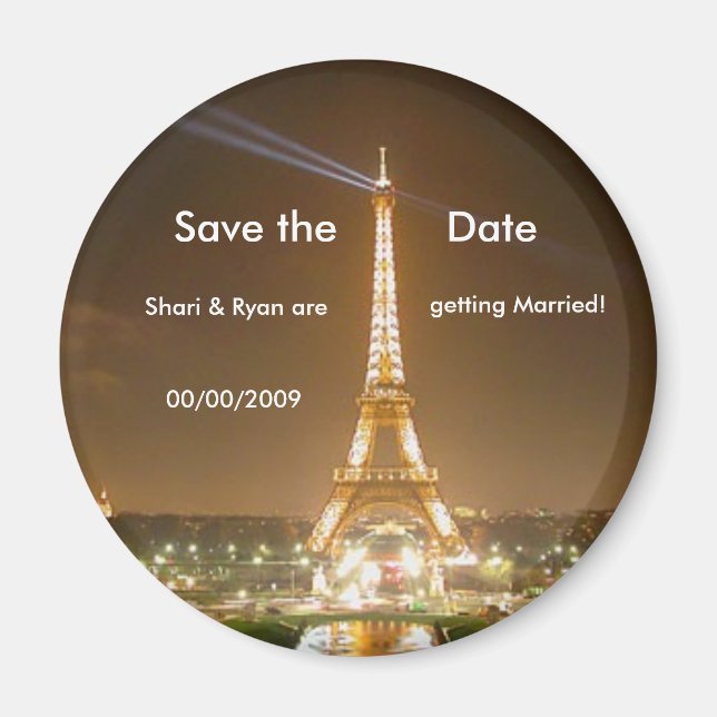 eiffel-tower, Save the Date Magnet (Front)
