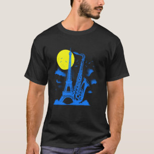 Eiffel Tower Saxophone - Vintage Jazz Music Paris T-Shirt
