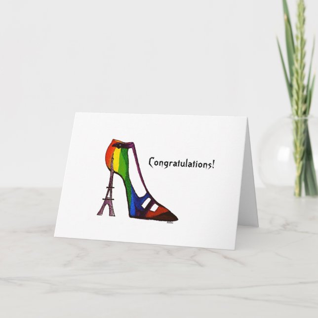 Eiffel Tower Shoe Congratulations Card (Front)