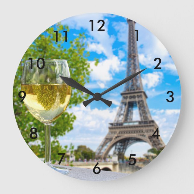 Eiffel tower shot glass large clock (Front)