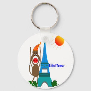 Eiffel Tower Sock Monkey Gifts Key Ring