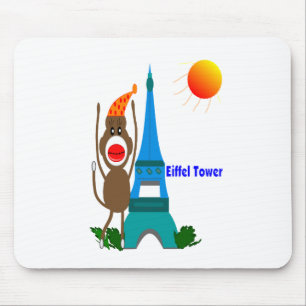 Eiffel Tower Sock Monkey Gifts Mouse Mat