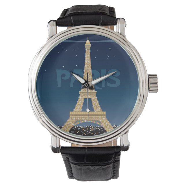 Eiffel Tower Sparkle Wrist Watch (Front)