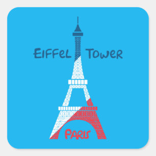 Eiffel Tower Square Sticker