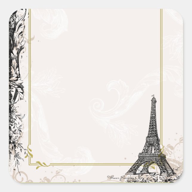 Eiffel Tower Stickers Tags (Front)