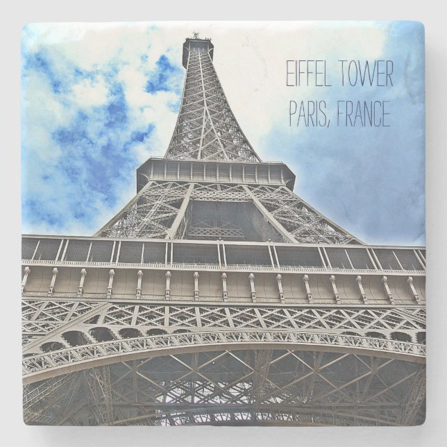 Eiffel Tower Stone Coaster - Customise It! (Front)