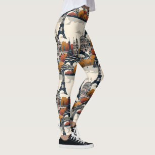 Eiffel Tower Style Trendy Paris Leggings