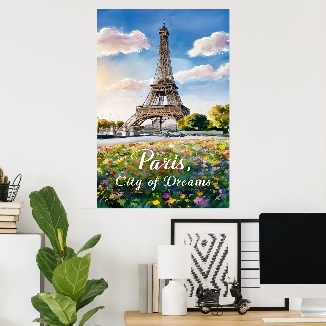 Eiffel Tower Sunrise in Paris Poster (Home Office)
